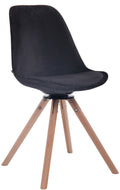 Modieuze Fluwelen Eetkamerstoel - Bezoekersstoel - Superieur Zitcomfort, Fluweel & Hout Kleur zwart