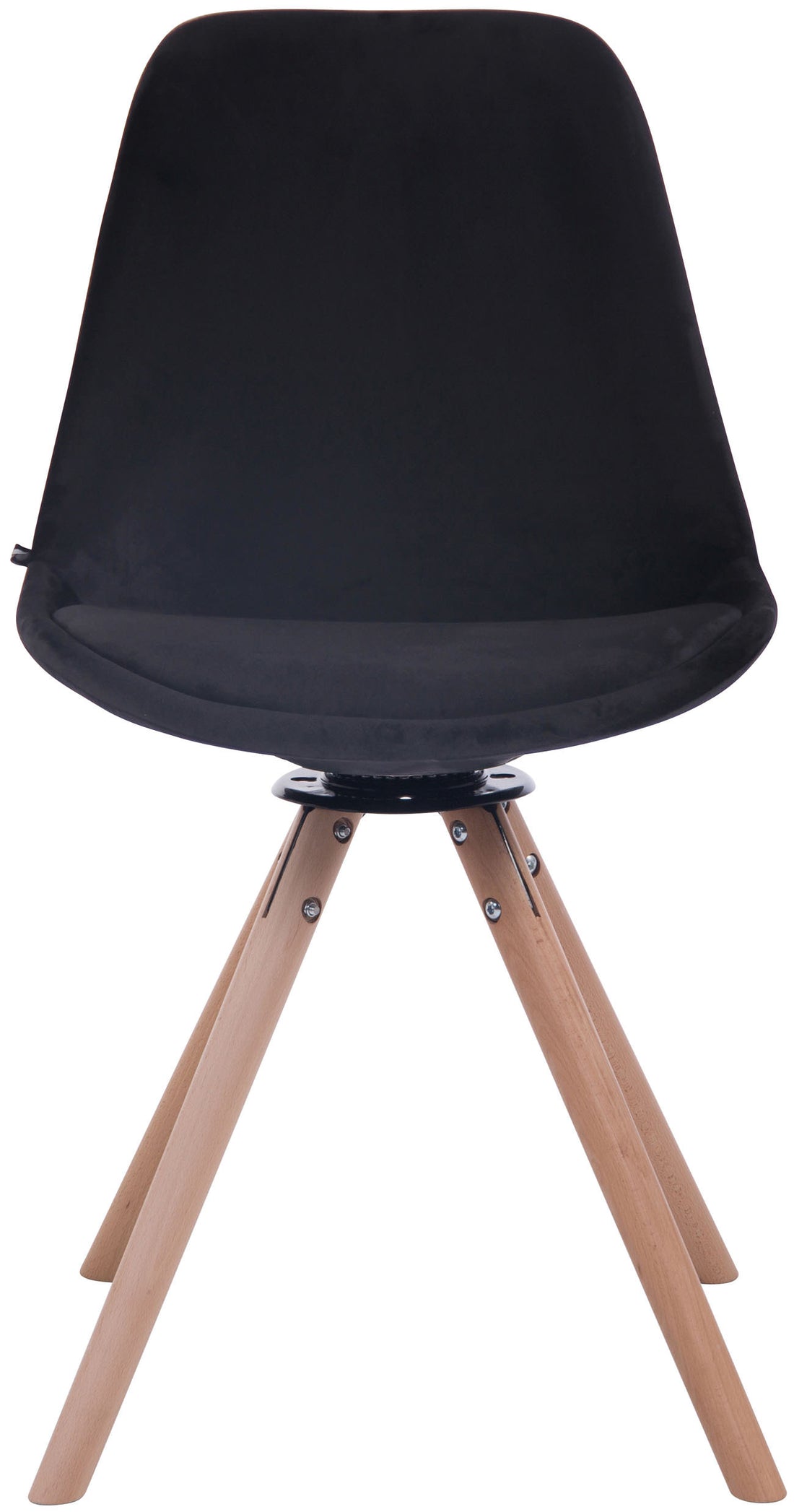 Modieuze Fluwelen Eetkamerstoel - Bezoekersstoel - Superieur Zitcomfort, Fluweel & Hout Kleur zwart