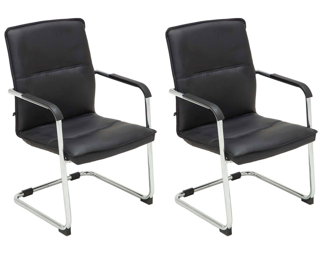 2-delige set Bezoekersstoelen - Vergaderstoelen - Ergonomisch comfort en stijlvol ontwerp Kleur zwart