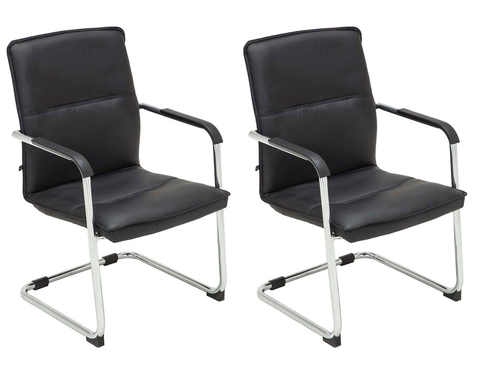 2-delige set Bezoekersstoelen - Vergaderstoelen - Ergonomisch comfort en stijlvol ontwerp Kleur zwart