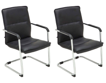 2-delige set Bezoekersstoelen - Vergaderstoelen - Ergonomisch comfort en stijlvol ontwerp Kleur zwart