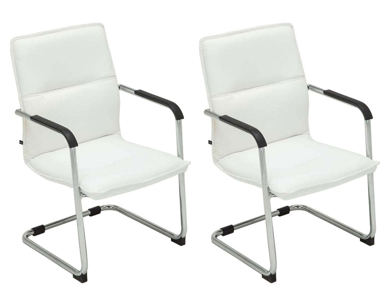 2-delige set Bezoekersstoelen - Vergaderstoelen - Ergonomisch comfort en stijlvol ontwerp Kleur wit