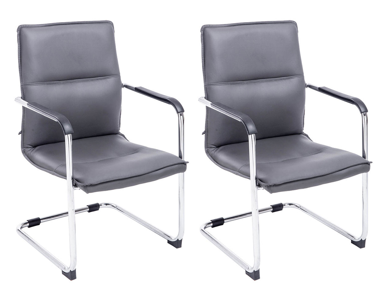 2-delige set Bezoekersstoelen - Vergaderstoelen - Ergonomisch comfort en stijlvol ontwerp Kleur grijs