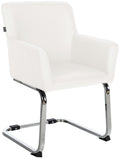 Eetkamerstoel - Sledestoel - Hoogwaardig Kunstleer, Moderne Look en Comfort Kleur wit