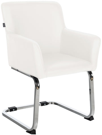 Eetkamerstoel - Sledestoel - Hoogwaardig Kunstleer, Moderne Look en Comfort Kleur wit