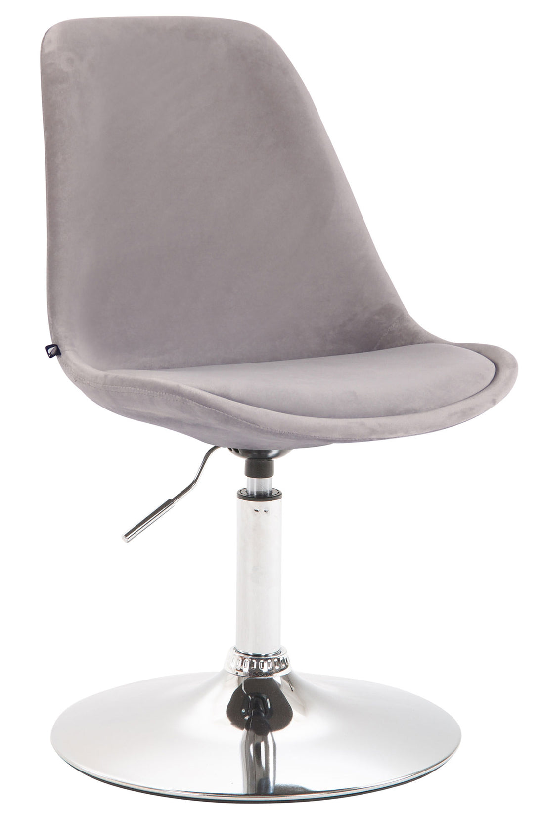 Velours Eetkamerstoel - Luxe Design - In Hoogte Verstelbaar & 360° Draaibaar Kleur crème Onderstel Kleur chroom