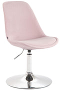 Velours Eetkamerstoel - Luxe Design - In Hoogte Verstelbaar & 360° Draaibaar Kleur roze Onderstel Kleur chroom