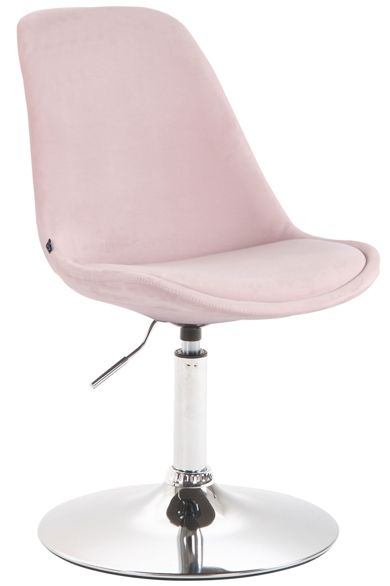 Velours Eetkamerstoel - Luxe Design - In Hoogte Verstelbaar & 360° Draaibaar Kleur roze Onderstel Kleur chroom