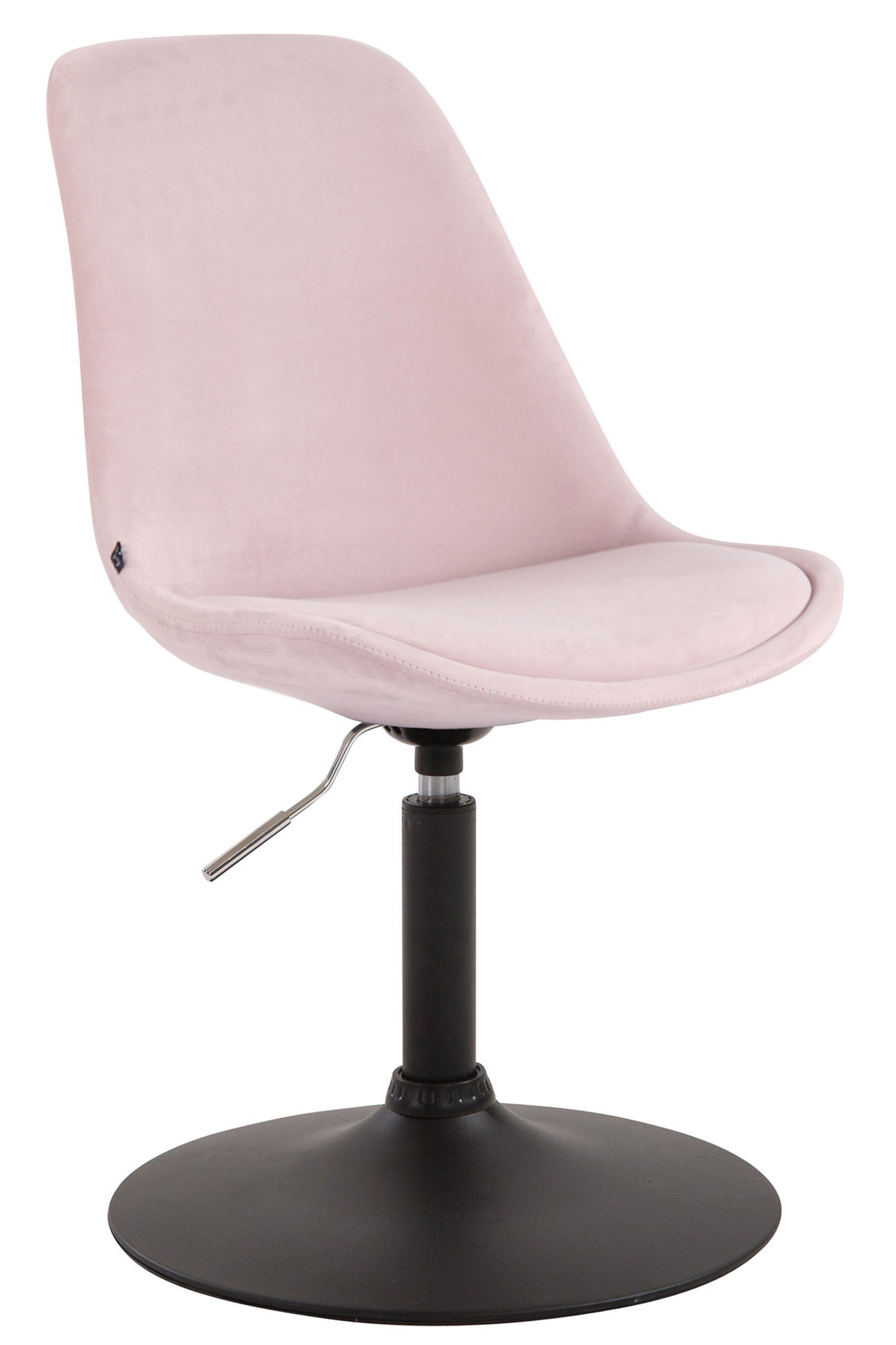 Velours Eetkamerstoel - Luxe Design - In Hoogte Verstelbaar & 360° Draaibaar Kleur roze Onderstel Kleur zwart