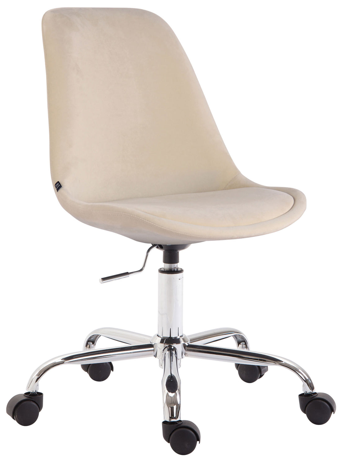 Fluwelen Bureaustoel - Ergonomisch Zithoogte Verstelbaar - Modern Design Kleur crème