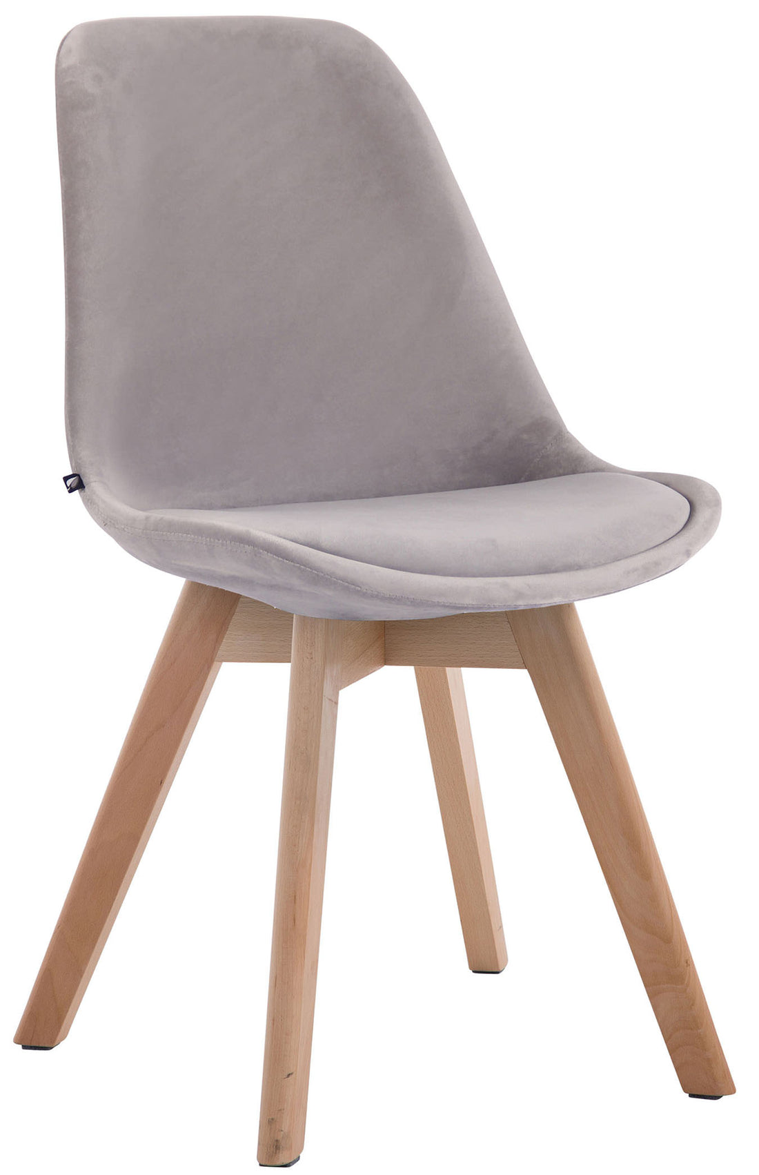 Eetkamerstoel Bezoekersstoel - Comfortabele Armstoel - Fluweel en Hout Kleur crème Onderstel Kleur natuur