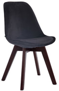 Eetkamerstoel Bezoekersstoel - Comfortabele Armstoel - Fluweel en Hout Kleur zwart Onderstel Kleur walnoot