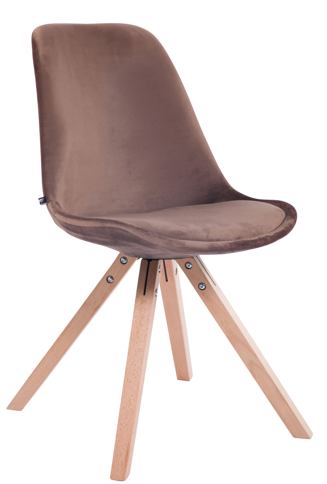 Fluwelen Eetkamerstoel - Luxe Comfort - Hoogwaardige Houten Frame Kleur bruin