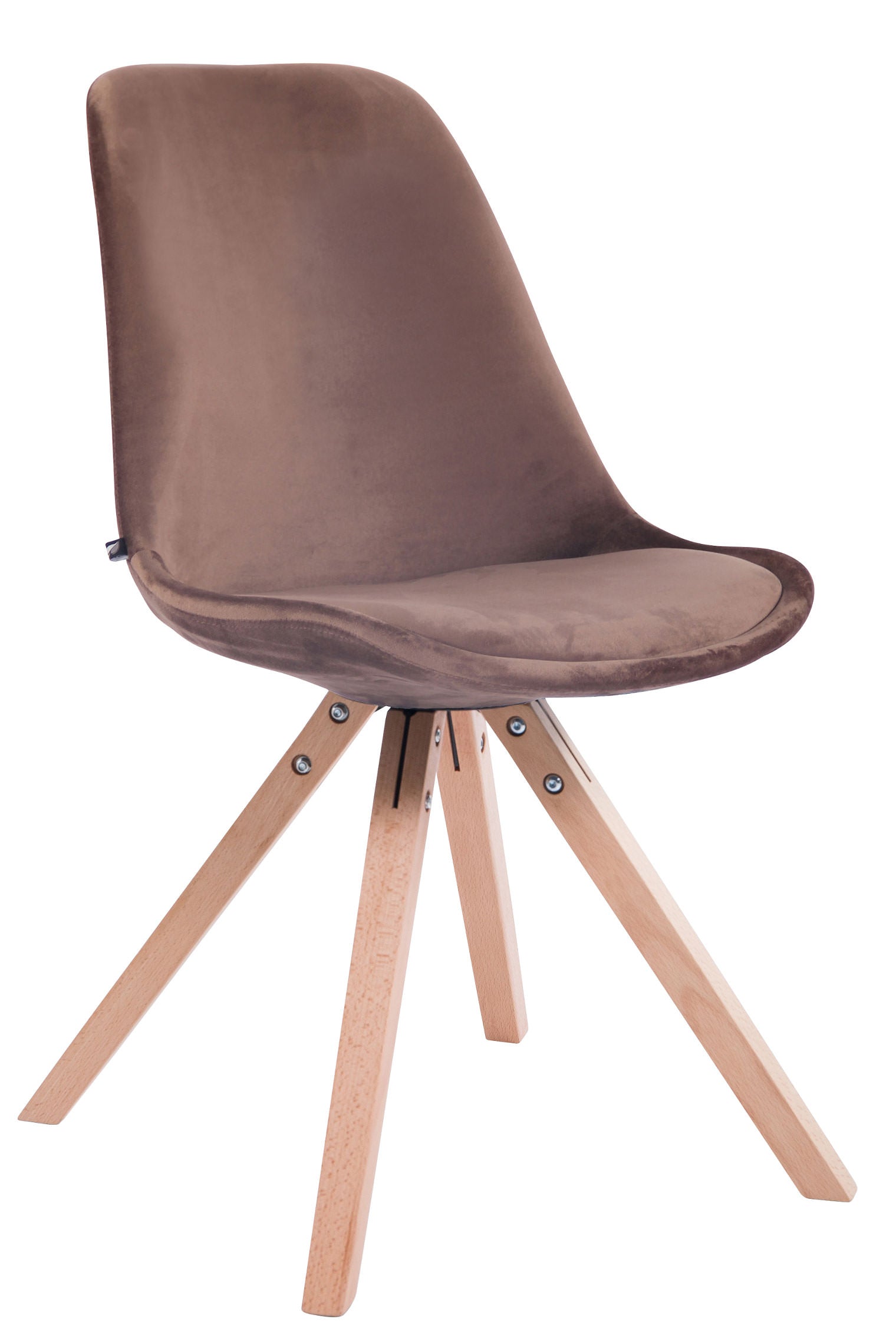 Fluwelen Eetkamerstoel - Luxe Comfort - Hoogwaardige Houten Frame Kleur bruin