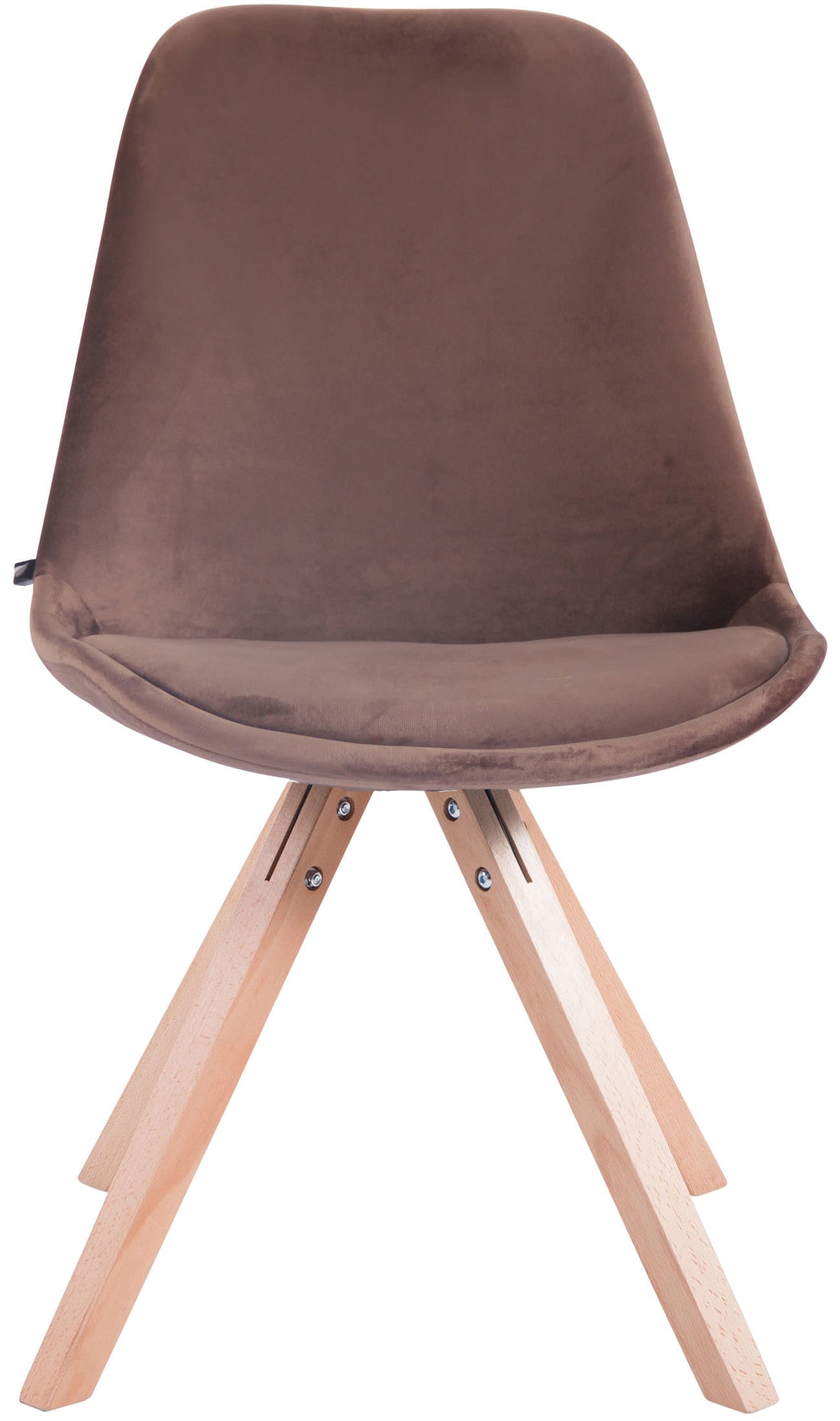 Fluwelen Eetkamerstoel - Luxe Comfort - Hoogwaardige Houten Frame Kleur bruin