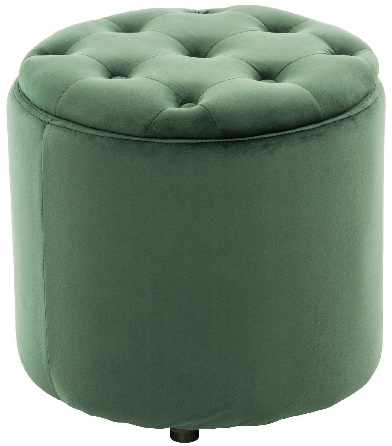 Opberghocker - Opslag en Comfort - Gestoffeerd met fluweel en stevig ontwerp Kleur groen