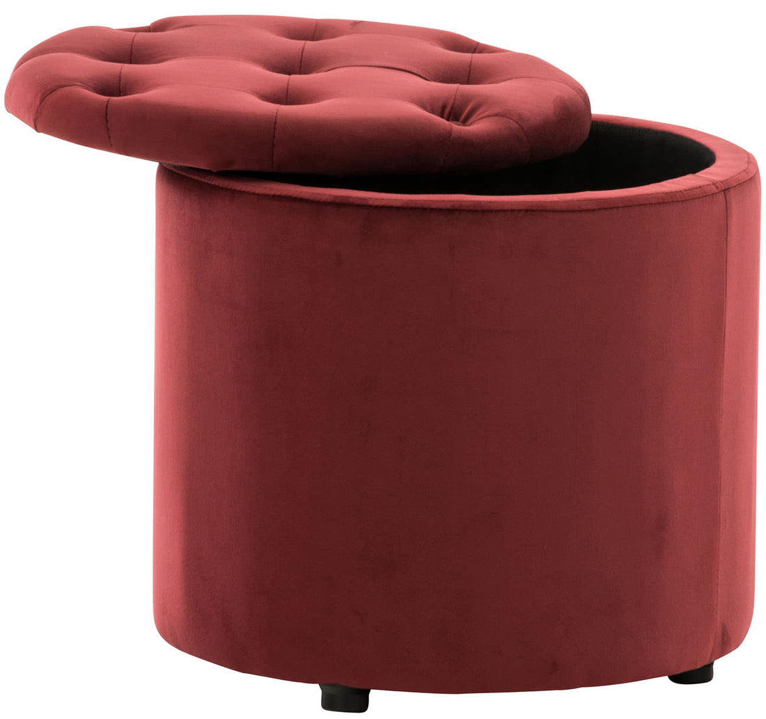 Poef met opbergruimte - Voetenbank - Comfortabel Zitten Kleur rood