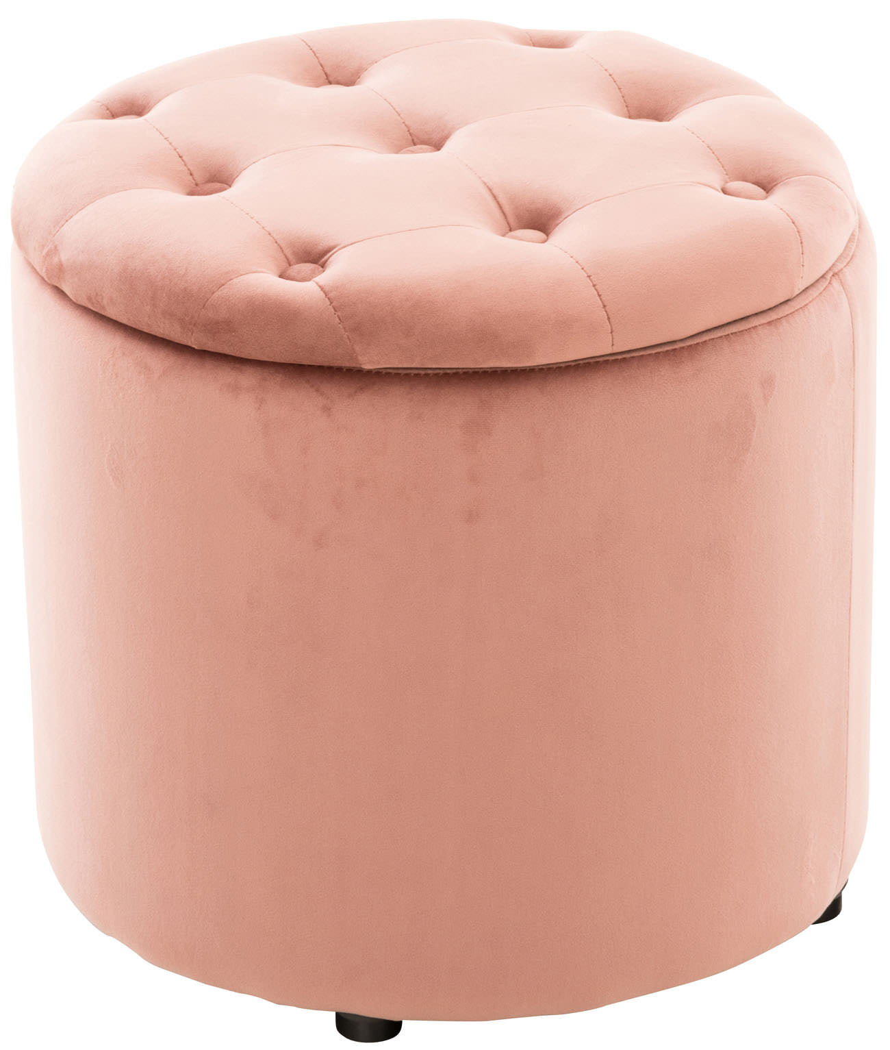 Opberghocker - Opslag en Comfort - Gestoffeerd met fluweel en stevig ontwerp Kleur roze