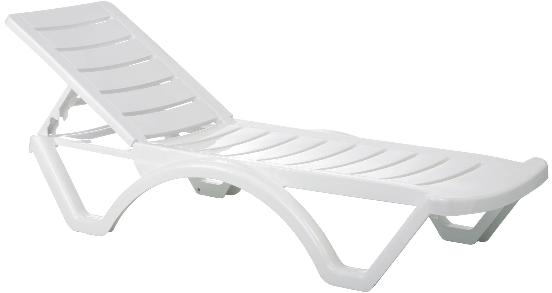 Set van 4 Tuinligbedden - Lounger - Verstelbare Rugleuning - Weer- en UV-bestendig Kleur wit