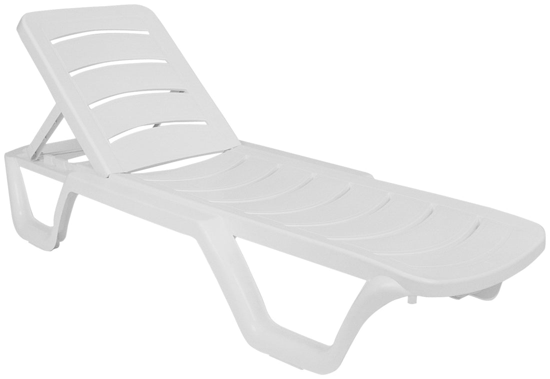 4-delige Set Ligstoelen - Tuinstoelen - UV-bestendig en Weersbestendig Kleur wit