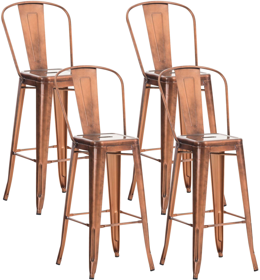 4-delige set Barkrukken - Stoel - Ergonomisch ontwerp, onderhoudsvriendelijk oppervlak Kleur goud