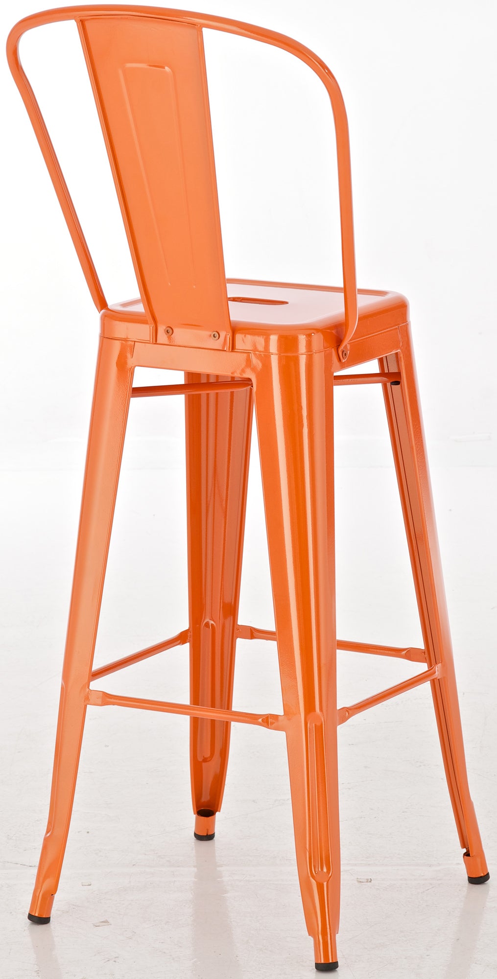 4-delige Set Barkrukken - Hoge Stoelen - Onderhoudsvriendelijk Gelakt Oppervlak Kleur oranje