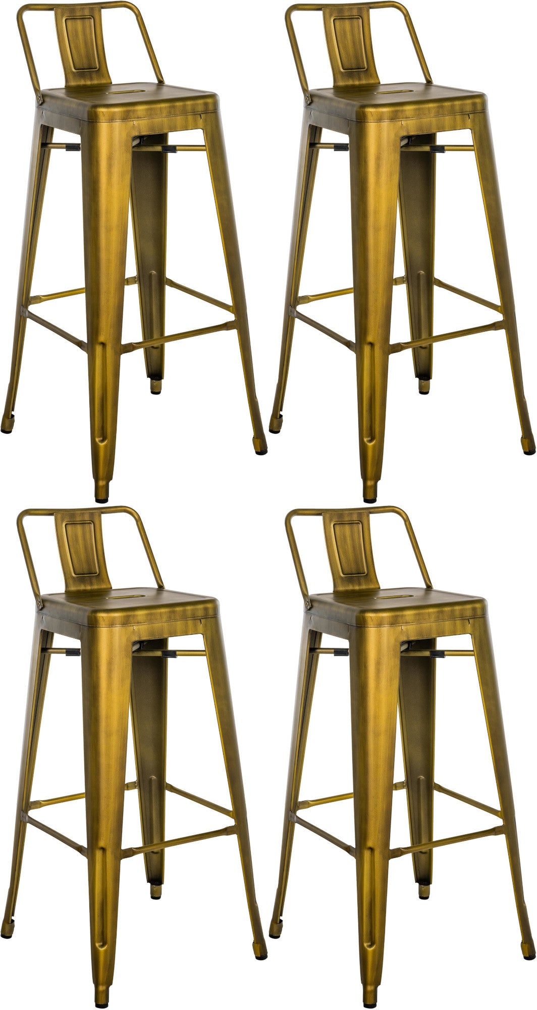 Klassieke Robuuste Barkruk - Stabiele Kruk - Comfortabele Voetsteun Kleur goud