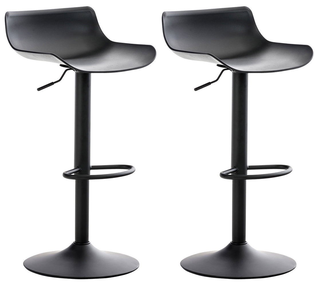 2-delige Set Ergonomische Barkrukken - In Hoogte Verstelbaar - Kunststof Zitschaal Kleur wit