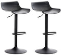 2-delige Set Ergonomische Barkrukken - In Hoogte Verstelbaar - Kunststof Zitschaal Kleur zwart