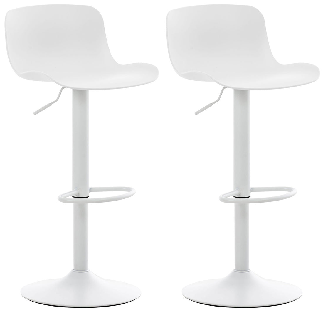 Set van 2 Verstelbare Barkrukken - Counter Krukken - Comfortabele Zitting, Vloerveilige Stand Kleur wit