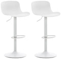 Set van 2 Verstelbare Barkrukken - Counter Krukken - Comfortabele Zitting, Vloerveilige Stand Kleur wit