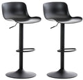 Set van 2 Verstelbare Barkrukken - Counter Krukken - Comfortabele Zitting, Vloerveilige Stand Kleur zwart