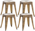 4-delige Set Zitkrukken - Stoelen - Robuust & Stapelbaar Design Kleur goud