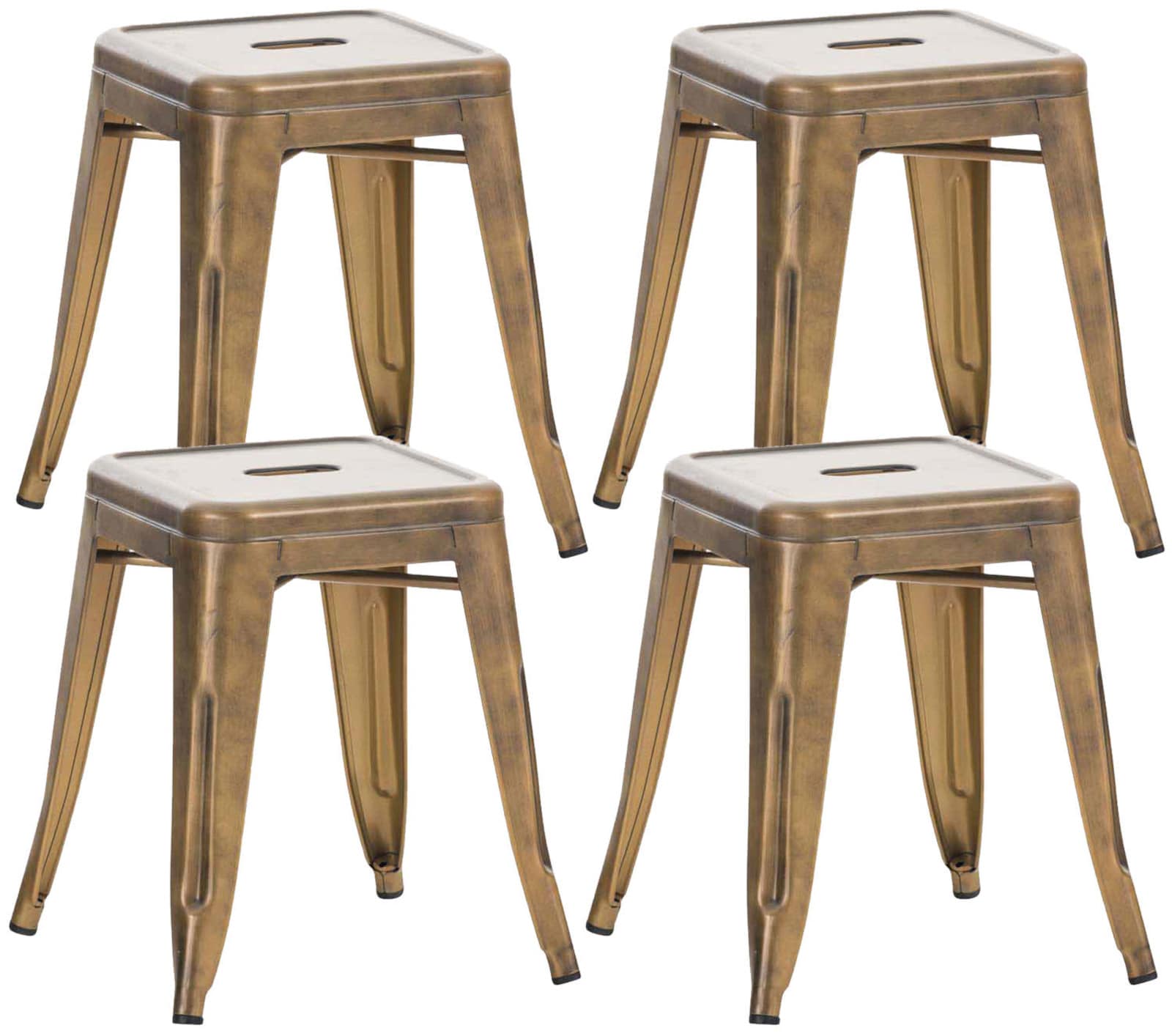 4-delige Set Zitkrukken - Stoelen - Robuust & Stapelbaar Design Kleur goud