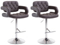 2-delige Set Barkrukken - Bistrokrukken - Comfortabele, 360° Draaibare Zitting Kleur bruin