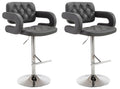 2-delige Set Barkrukken - Bistrokrukken - Comfortabele, 360° Draaibare Zitting Kleur grijs