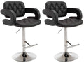 2-delige Set Barkrukken - Bistrokrukken - Comfortabele, 360° Draaibare Zitting Kleur zwart