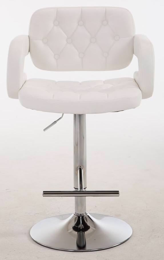 Set van 2 Ergonomische Barkrukken - Kunstleren Zitting - 360° Draaibaar & Verstelbaar Kleur wit