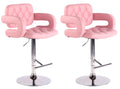 2-delige Set Barkrukken - Bistrokrukken - Comfortabele, 360° Draaibare Zitting Kleur roze