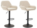 Set van 2 Barkrukken - Kunstleer Stoelen - 360° Draaibaar Comfort Kleur crème Onderstel Kleur zwart