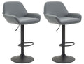 Set van 2 Barkrukken - Kunstleer Stoelen - 360° Draaibaar Comfort Kleur grijs Onderstel Kleur zwart