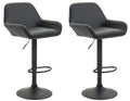 Set van 2 Barkrukken - Kunstleer Stoelen - 360° Draaibaar Comfort Kleur zwart Onderstel Kleur zwart