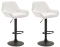 Set van 2 Barkrukken - Kunstleer Stoelen - 360° Draaibaar Comfort Kleur wit Onderstel Kleur zwart