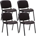 4-delige Bezoekersstoel Set - Beursstoelen - Comfortabele Gewatteerde Zitting Kleur bruin