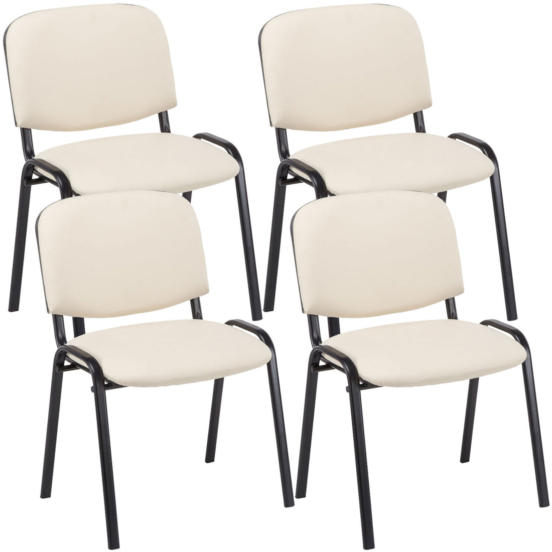 4-delige Bezoekersstoel Set - Beursstoelen - Comfortabele Gewatteerde Zitting Kleur bruin