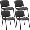 4-delige Bezoekersstoel Set - Beursstoelen - Comfortabele Gewatteerde Zitting Kleur grijs