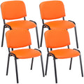 4-delige Bezoekersstoel Set - Beursstoelen - Comfortabele Gewatteerde Zitting Kleur oranje