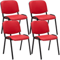 4-delige Bezoekersstoel Set - Beursstoelen - Comfortabele Gewatteerde Zitting Kleur rood