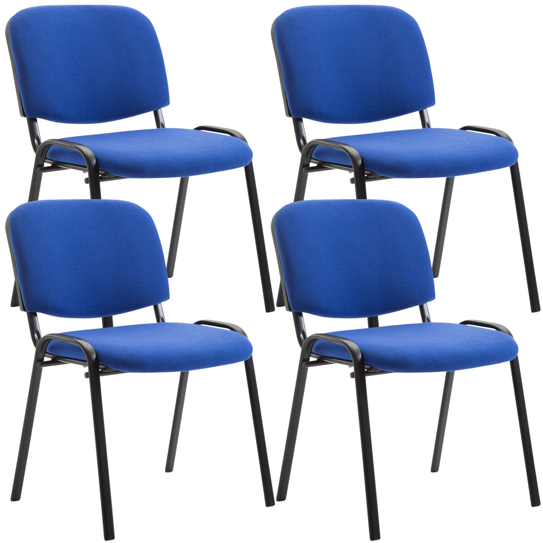 4-delige set Bezoekersstoelen - Conferentiestoelen - Comfort en Ruimtebesparing Kleur blauw