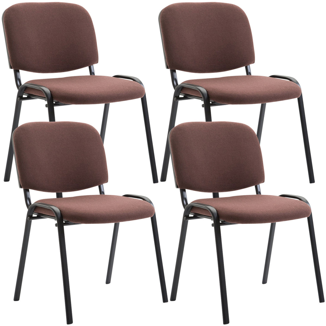4-delige set Bezoekersstoelen - Conferentiestoelen - Comfort en Ruimtebesparing Kleur blauw